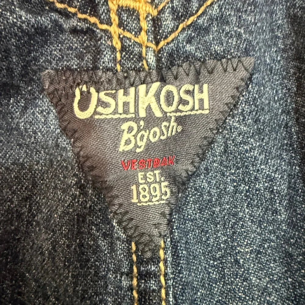 OshKosh Bgosh Kids Dark Wash Denim Vestbak Shortalls Overalls 24 Months Y2K